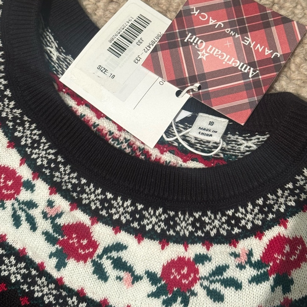 American girl x Janie and Jack size 10 girls sweater-  NEW w tags
